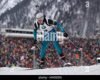 Ruhpolding in Germania. Xiv gen, 2017. Biatleta francese Marie Dorin Habert partecipa alla donna 7, 5 km sprint entro la Coppa del Mondo di Biathlon di Chiemgau Arena a Ruhpolding, Germania, 14 gennaio 2017. Foto: Matthias esitano di fronte/dpa/Alamy Live News Foto Stock