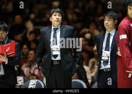 Tokyo, Giappone. 14 gennaio, 2017. Takuya Kita (Brave Thunders) Basket : Asia Orientale Club Championship 2017 match tra Kawasaki Brave Thunders 83-80 Anyang KGC al 1° Yoyogi palestra a Tokyo in Giappone . Credito: Jun Tsukida AFLO/sport/Alamy Live News Foto Stock