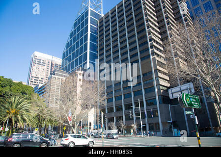 Skyline di Sydney cityscape lungo macquarie street nel centro della città con edifici grattacielo ,l'Australia Foto Stock