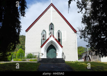 La Chiesa del Sacro Cuore nel Reefton, Nuova Zelanda. Foto Stock