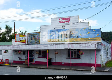 Un negozio di Reefton, Nuova Zelanda. Foto Stock