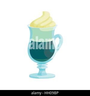 Irish coffee icona in stile cartoon isolati su sfondo bianco Illustrazione Vettoriale
