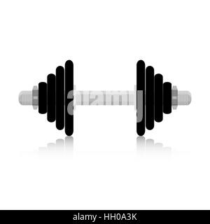 Icona Dumbbell vettore. Manubri isolato illustrazione flat Foto Stock