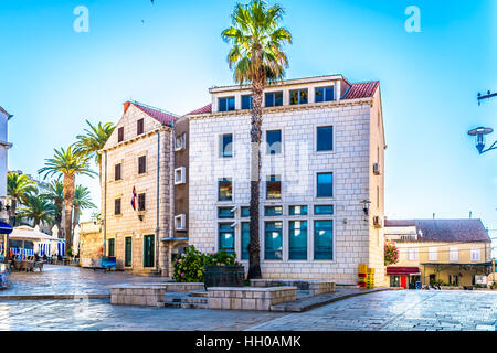 Centro storico della città vecchia di Korcula Croazia. Foto Stock