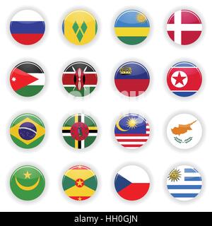 Set di bandiere del mondo Illustrazione Vettoriale