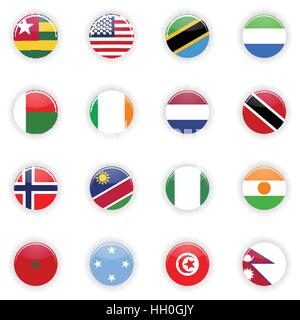 Set di bandiere del mondo Illustrazione Vettoriale