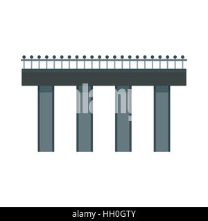 Ponte con ringhiere in acciaio icona, stile piatto Illustrazione Vettoriale