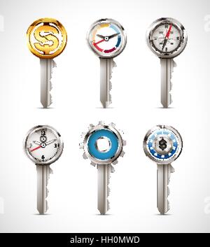 Concetto chiave - chiave come le soluzioni di business - idea illustrazione Illustrazione Vettoriale