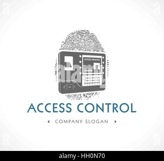 Accesso biometrico sistema di controllo Illustrazione Vettoriale