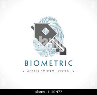 Accesso biometrico sistema di controllo Illustrazione Vettoriale
