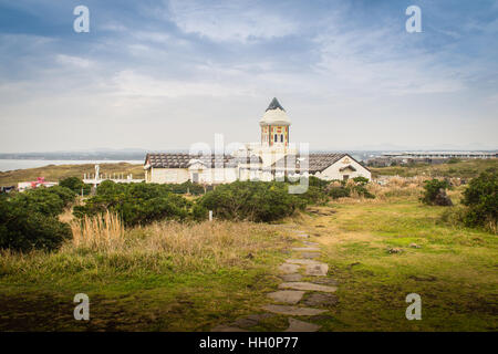 Bellissima chiesa cattolica a Seopjikoji, situato alla fine della sponda orientale dell'Isola di Jeju. 'Seopji' è il vecchio nome per l'area, e 'Koji' è Foto Stock