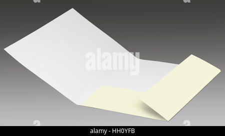 Aprire la cartella di presentazione nel gradiente dorso grigio Foto Stock