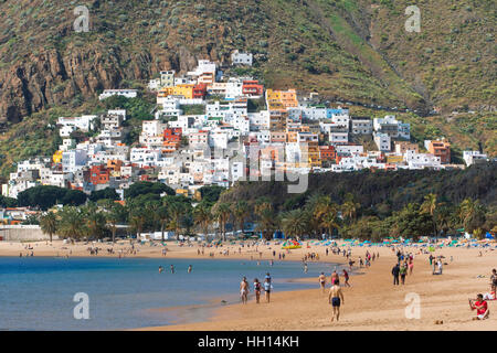 Isole Canarie, Tenerife Playa de Las Teresitas Foto Stock