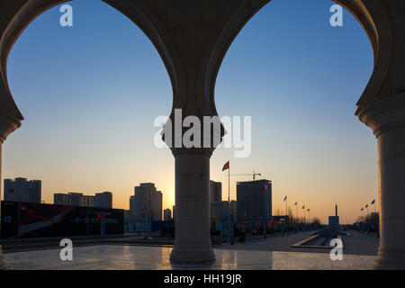 Sino edificio arabo e sviluppo, Yinchuan, Ningxia, Cina Foto Stock