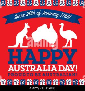 Sash retrò Australia Day card in formato vettoriale. Illustrazione Vettoriale