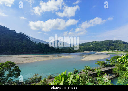 Il paese bellissimo paesaggio laterale del distretto di Wulai, Taiwan Foto Stock