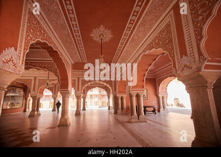Chandra Mahal museum, Palazzo di città in città rosa, Jaipur, Rajasthan, India. Foto Stock