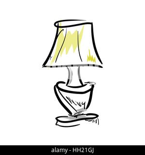 Cartoon lampada su sfondo bianco. Illustrazione Vettoriale