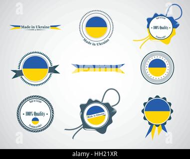 Fabbricato in Ucraina - guarnizioni, badge. Illustrazione Vettoriale