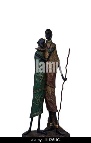 Statuetta di un Nero matura in amore tribù, uomini, raccolta, donne, amore Foto Stock