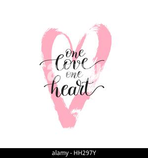 Un amore unico cuore lettere manoscritte preventivo circa amore Illustrazione Vettoriale