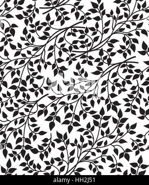 Il vettore in bianco e nero senza saldatura pattern con ciuffi Illustrazione Vettoriale