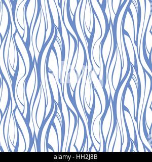 Vector seamless pattern con blue linee ondulate Illustrazione Vettoriale
