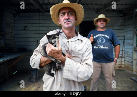 I coltivatori di tabacco, area di Viñales, Cuba Foto Stock