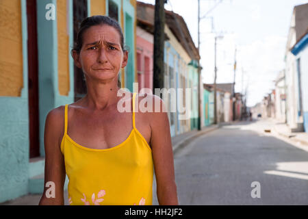 Donna cubana in posa di Camaguey Foto Stock