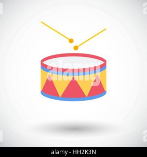 Icona del tamburo. Vettore di piana relativa icona per il web e applicazioni per dispositivi mobili. Esso può essere utilizzato come - il logo, il pittogramma, icona, una infografica elemento. Illustrati del vettore Illustrazione Vettoriale