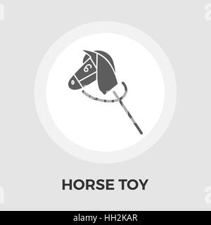 Cavallo Giocattolo vettore icona. Icona piatta isolata su uno sfondo bianco. Modificabile file EPS. Illustrazione Vettoriale. Illustrazione Vettoriale