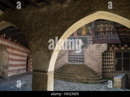 Le camere interne di un castello medievale in Italia Foto Stock