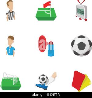 Calcio concorrenza set di icone, stile cartoon Illustrazione Vettoriale