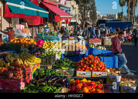 Il mercato locale nei pressi della Porta di Damasco, Gerusalemme, Israele Foto Stock