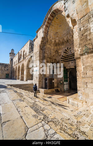 Il cotone Merchant's Gate (Bab al-Qattanin), il Monte del Tempio , il quartiere musulmano, Gerusalemme, Israele Foto Stock