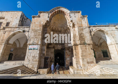 Il cotone Merchant's Gate (Bab al-Qattanin), il Monte del Tempio , il quartiere musulmano, Gerusalemme, Israele Foto Stock