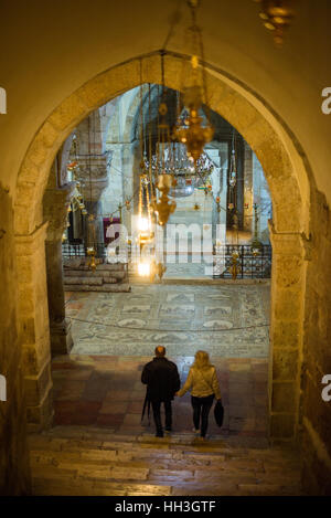 Cappella di Sant'Elena all interno della chiesa del Santo Sepolcro a Gerusalemme, Israele. Foto Stock