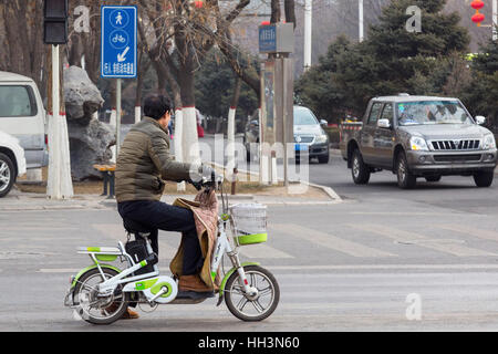 In eBike Shizuishan, Ningxia, Cina Foto Stock