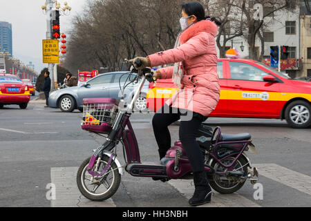 In eBike Shizuishan, Ningxia, Cina Foto Stock