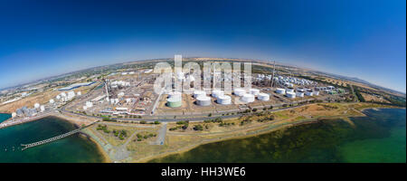 Foto aerea di una raffineria di petrolio Foto Stock