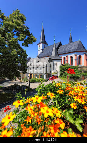Chiesa fortificata zum Heiligen Geist in Grafengehaig, una delle più antiche chiese fortificate in Germania. distretto di Kulmbach, Alta Franconia, Baviera, Foto Stock