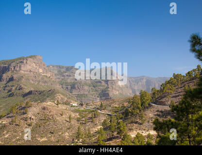 Centrale di Gran Canaria, area intorno a Cruz Grande scogliera Riscos de Tirajana Foto Stock