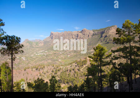 Centrale di Gran Canaria, area intorno a Cruz Grande scogliera Riscos de La Plata Foto Stock