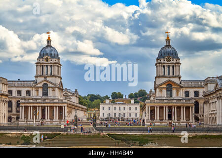 Old Royal Naval College ed il Queens House Londra Greenwich Foto Stock