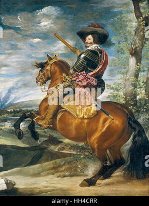 Count-Duke Olivares, da Diego Velázquez. Gaspar de Guzmán, Count-Duke di Olivares Ritratto equestre dell'Count-Duke di Olivares da Diego Velázquez 1636 Foto Stock