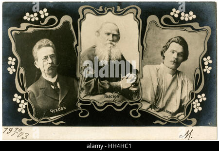 Giganti letterari russi - Chekov, Tolstoy e Gorky Foto Stock