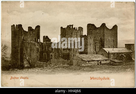 Il castello di Bolton, Wensleydale, North Yorkshire, Inghilterra Foto Stock