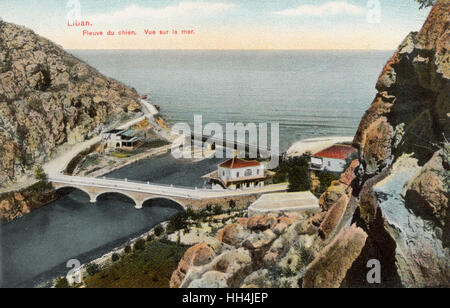 Estuario di Nahr al-Kalb (El Kelb), Libano Foto Stock