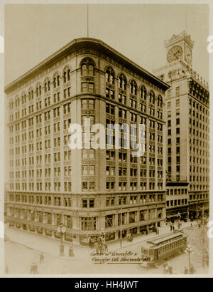 Vancouver, Canada - angolo di Granville e Georgia Street Foto Stock