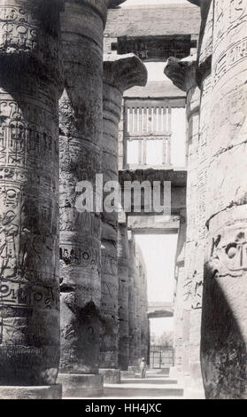 Grande sala ipopestyle a Karnak, Egitto Foto Stock